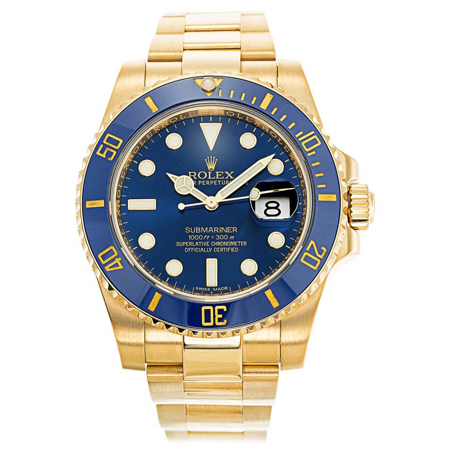Rolex Submariner Blue Dial Gold 116618LB Replica
